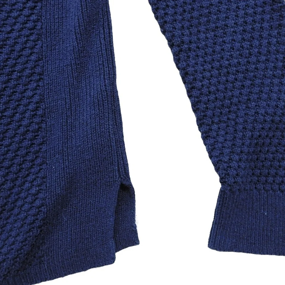 LANDS END PLUS SZ 1X NAVY COTTON LNG SLV TOP - Picture 4 of 6